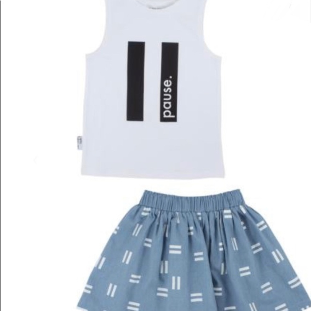 TINY TRIBE NORDSTROM 2pc top and skirt set 3-6MO